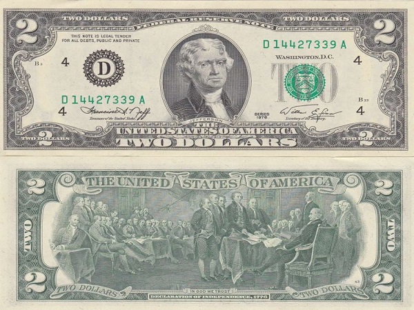 Giới thiệu về tờ tiền 2 usd 1976 mang nhiều may mắn