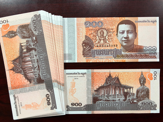 Tiền Campuchia In Hình Phật 100 Riel Bình An May Mắn cho năm mới