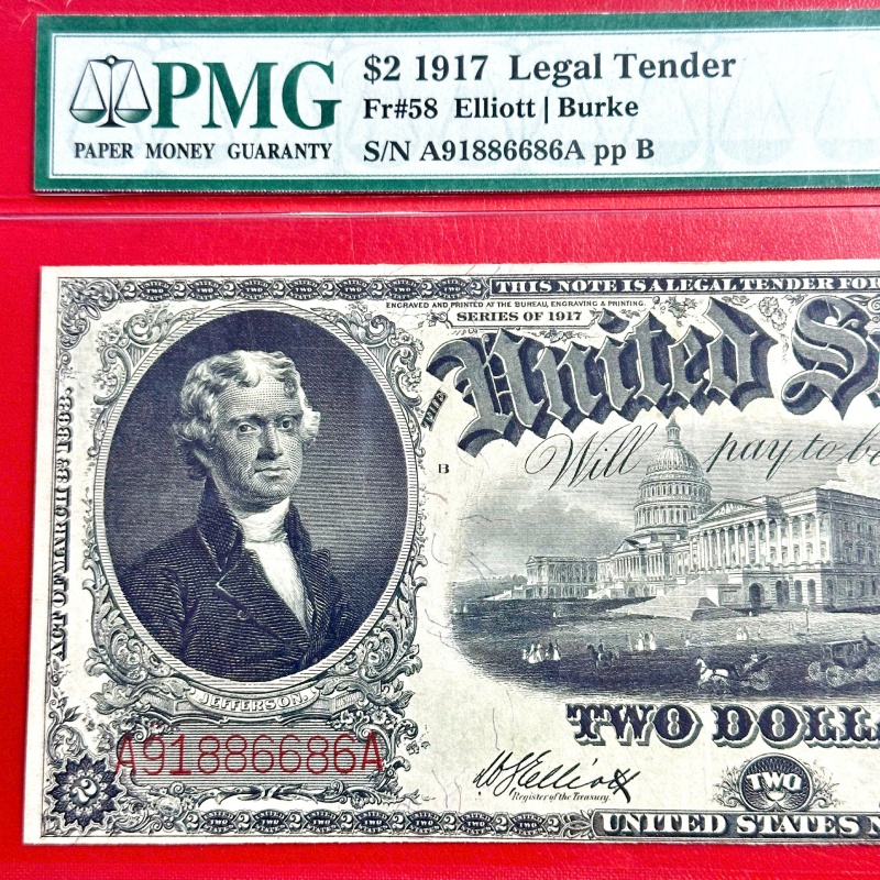 2 usd khổ lớn 1917, 2 đô 1918, 1899...